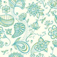 Hand-drawn floral seamless pattern