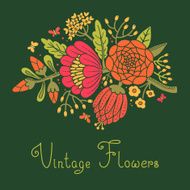 Vintage flowers Cute flower for design N2