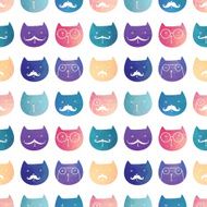 Seamless vector pattern with cats