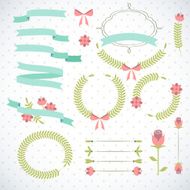 Set of retro ribbons and frames N9