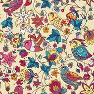 Seamless floral pattern with birds N20