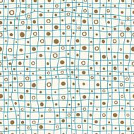 Seamless pattern of hand drawn netting structure and dots