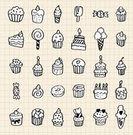 hand draw cake element