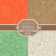 4 seamless vector patterns Shabby chic Floral patterns (seamle N2