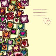 Unique abstract pattern card set with hearts in frames N3