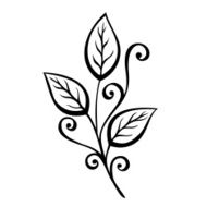 Original Decorative Leaf with Ornament (Vector) N29