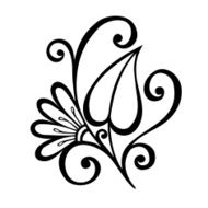 Original Decorative Leaf with Ornament (Vector) N30