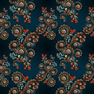 Seamless floral pattern with doodles and cucumbers N11