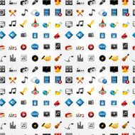 cute music icon seamless pattern N2
