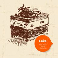 Vintage sweet cake background with color bubble N4