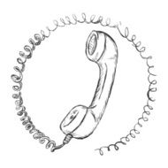 vector sketch illustration - telephone handset N7