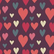 Grungy seamless vector heart pattern for valentine&#039;s day