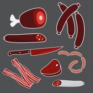 Vector meat illustrations
