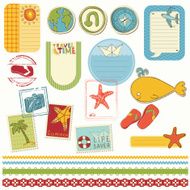 Summer holiday scrapbook set