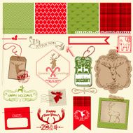 Scrapbook Design Element - Christmas Reindeer Set N2