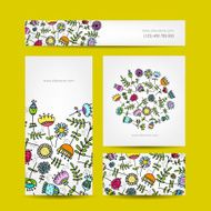 Business cards collection floral design N5
