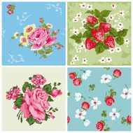 Set of Seamless Vintage Floral backgrounds