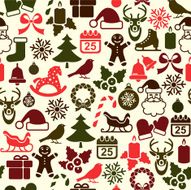 Christmas Seamless Retro background N2