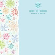 Colorful Doodle Snowflakes Square Torn Frame Seamless Pattern Background