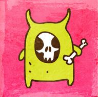 Monster on Grunge Background N8