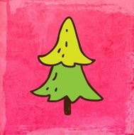 Pine Tree on Grunge Background