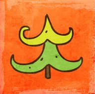 Pine Tree on Grunge Background N2