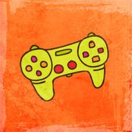Video Game Controller on Grunge Background