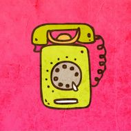 Vintage Telephone on Grunge Background