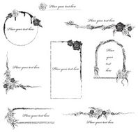 doodle rose frame