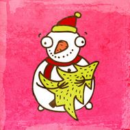 snowman with tree