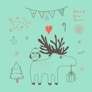 Vector Christmas and New Year doodle illustrations