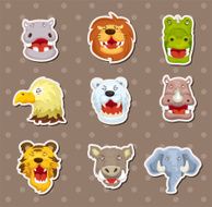 angry animal face stickers
