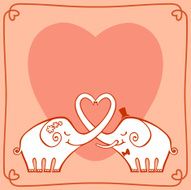two elephants in a heart