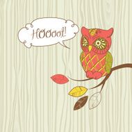 Cute Vector Owl &quot;Hoot&quot; card