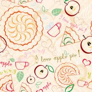 Apple Pie Line Art Pattern