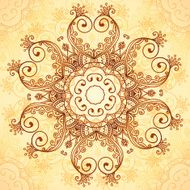 Ornate vintage vector pattern in mehndi style N13