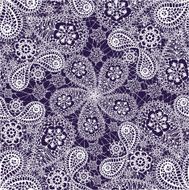 Ornamental winter seamless lace pattern with snowflakes and cucumbers