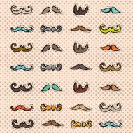 set of vector mustache