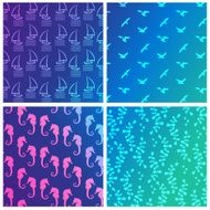 Set with sea sampless pattern