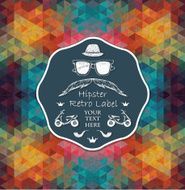 Triangle background with hipster label