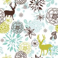 Christmas floral seamless pattern