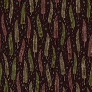 Seamless Decorative Leaf Pattern on dark brown background