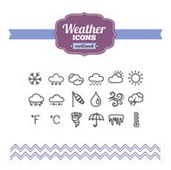 Set of hand-drawn weather icons