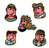 human faces set