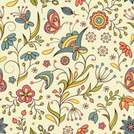 Seamless pattern with abstract flowers N15
