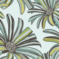 Seamless pattern with gerbera flowers