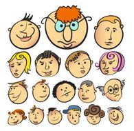 Cartoon doodle faces