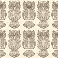 owls seamless pattern N4