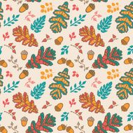 seamless pattern with leaf autumn background N17