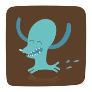 Funny blue dog